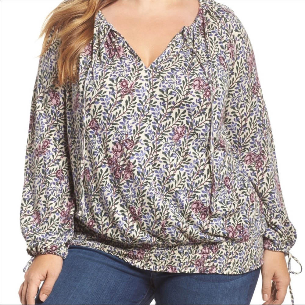 Lucky Brand Plus Size Peasant Top